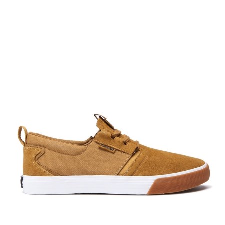 Supra Flow Mens Low Tops Shoes Brown UK 75TRA